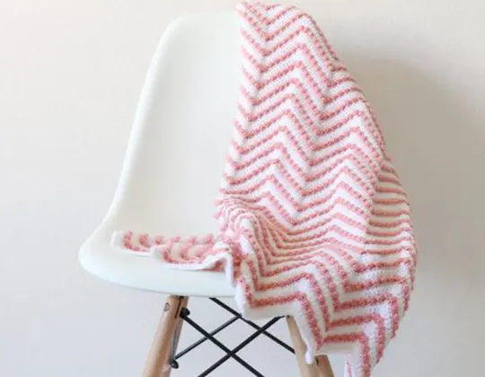 Crochet Berry Chevron Baby Blanket Pattern