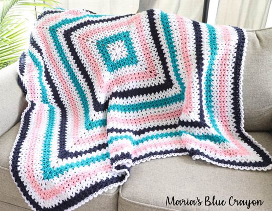 crochet The V-Stitch Granny Blanket Pattern