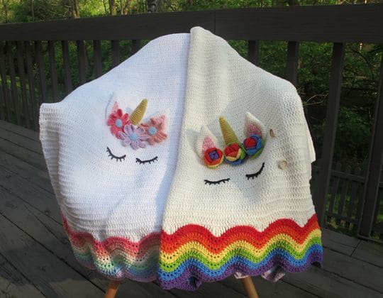crochet Unicorn Baby Blanket Pattern