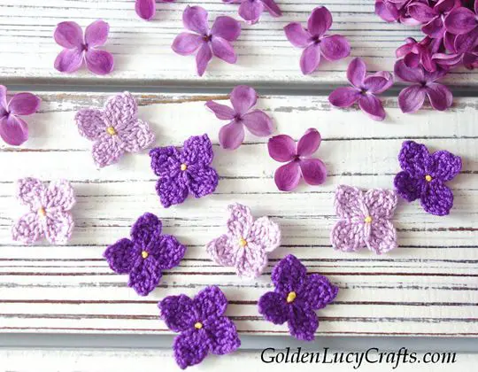Crochet Lilac Flowers Free Pattern