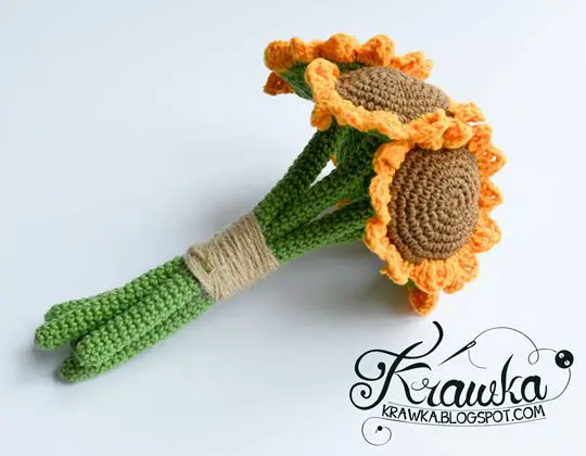 Crochet Sunflower Bouquet Free Pattern