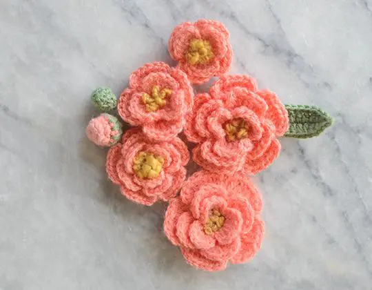 Crochet Tiny Peony Flowers Free Pattern
