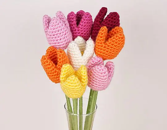 Crochet Tulips Flowers Free Pattern