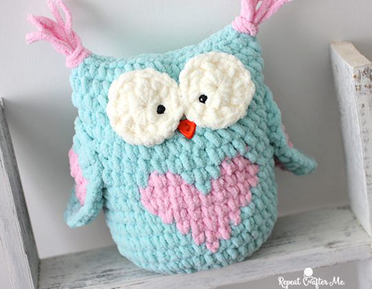 Valentine Heart Crochet Owl Free Pattern