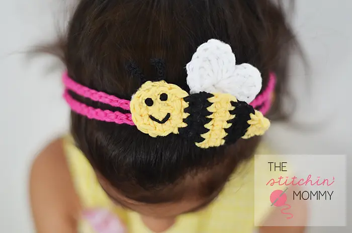 Crochet Bee Mine Headband free pattern