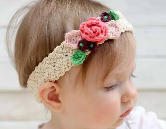 Crochet Flower Headband free pattern