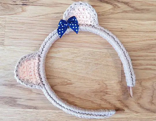 Crochet Teddy Bear Headband free pattern