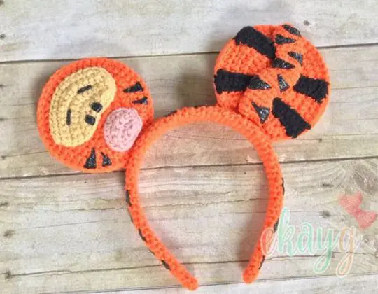 Crochet Tigger Mouse Ears free pattern