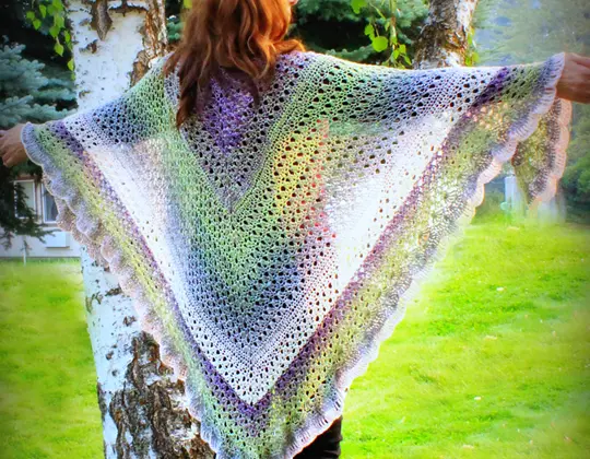 Crochet Amazing Grace Angel Wing Shawl free pattern