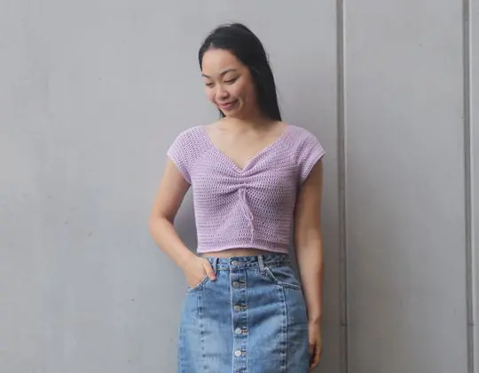 Crochet Magnolia Sweetheart Crop free pattern