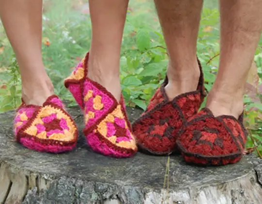 Crochet Granny Square Slippers free pattern