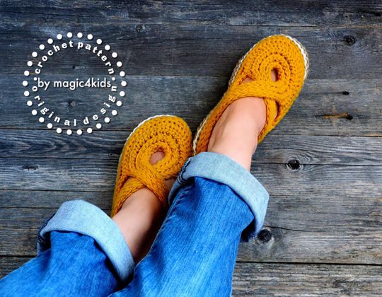 Crochet Knit-Look Twisted Slippers Clogs easy pattern