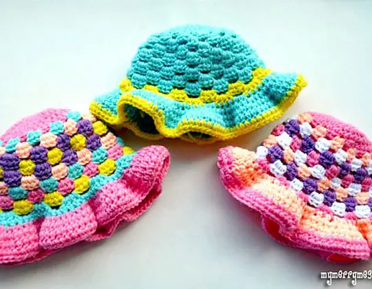 Crochet Granny Stitch Sun Hat free pattern
