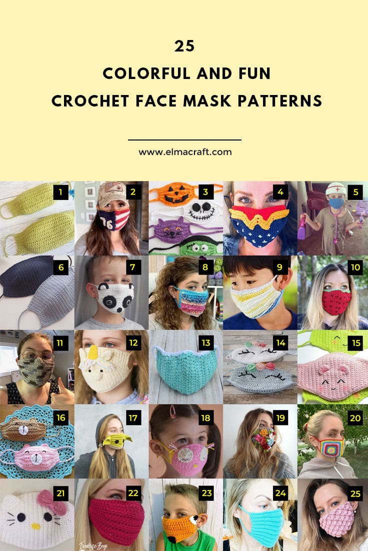 25 Colorful and Fun Crochet Face Mask Patterns