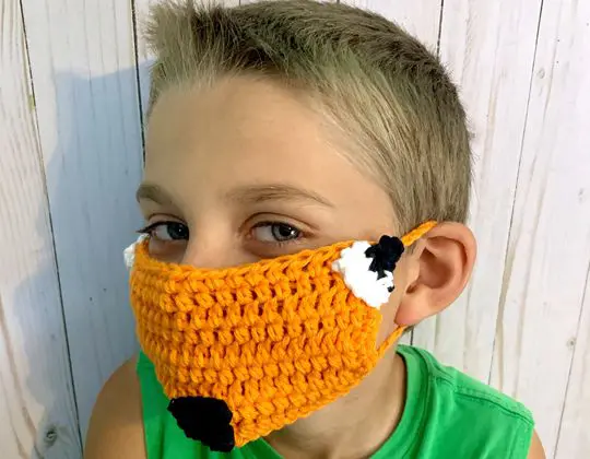 Crochet Fox Face Mask Cover Up free pattern - Crochet Pattern for Face Mask