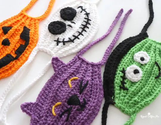 Crochet Halloween  Face Masks free pattern - Crochet Pattern for Halloween