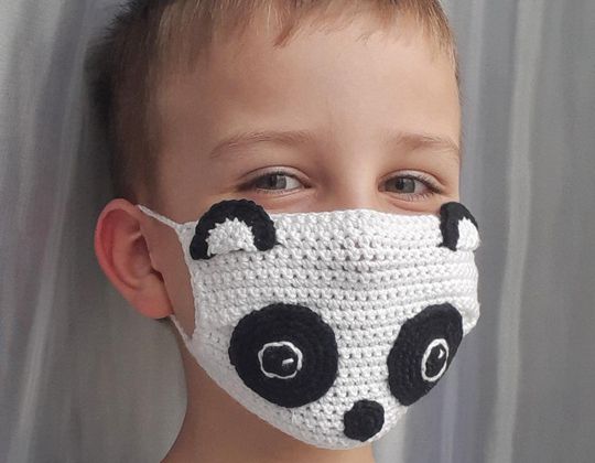 Crochet Panda Face Mask easy pattern - Crochet Pattern for Face Mask