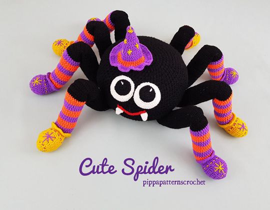 Crochet Spider Cushion Easy pattern - Crochet Pattern for Halloween