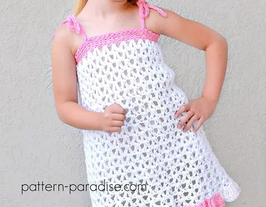 Crochet Summer Cheer Dress and Kerchief Set free pattern