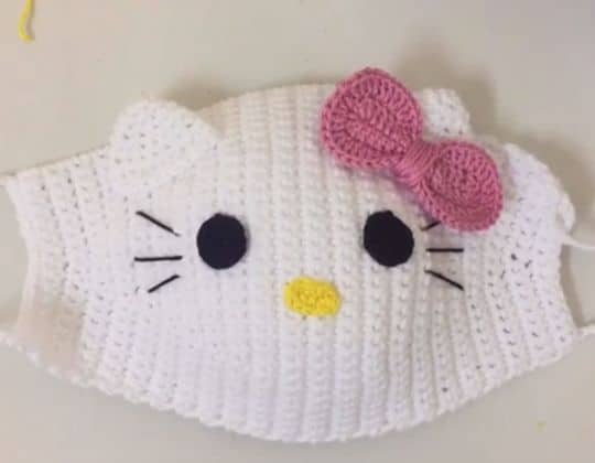 Hello Kitty Crochet Face Mask free pattern - Crochet Pattern for Face Mask