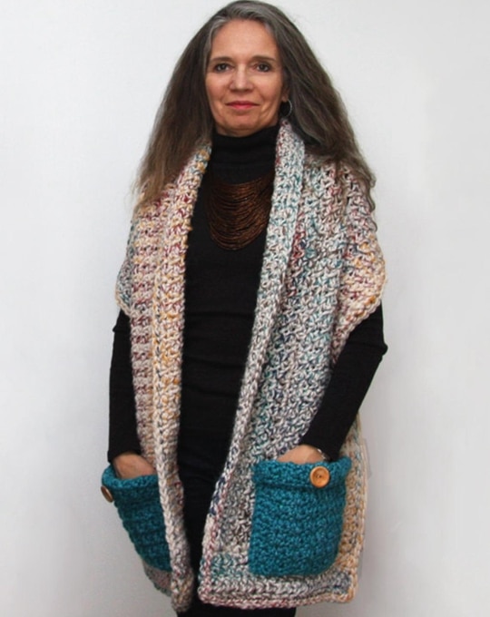 Crochet Reader’s Wrap Shawl easy pattern - Crochet Pattern for Pocket Shawls