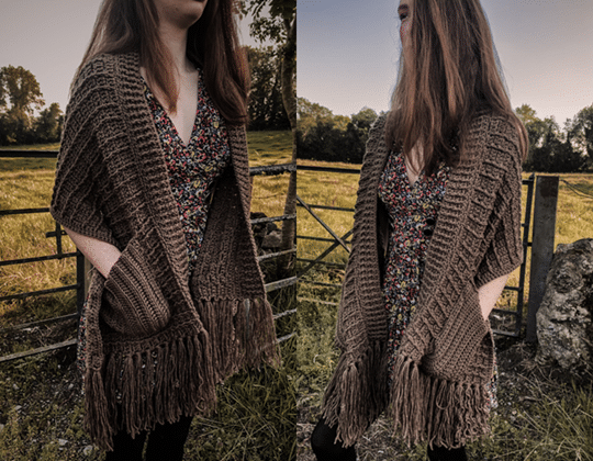 Crochet Shawl with Pockets free pattern - Crochet Pattern for Pocket Shawls