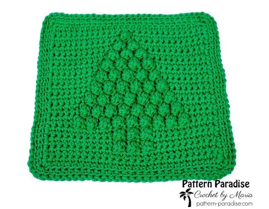Crochet Christmas Tree Dishcloth free pattern - Crochet Pattern for Dishcloth