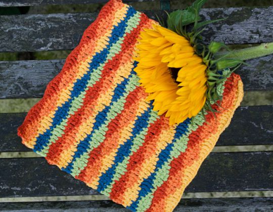 Crochet Lazy Waves Dishcloth free pattern - Crochet Pattern for Dishcloth