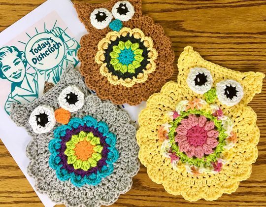 Crochet Kitchen Duty Hooty Dishcloth free pattern - Crochet Pattern for Dishcloth