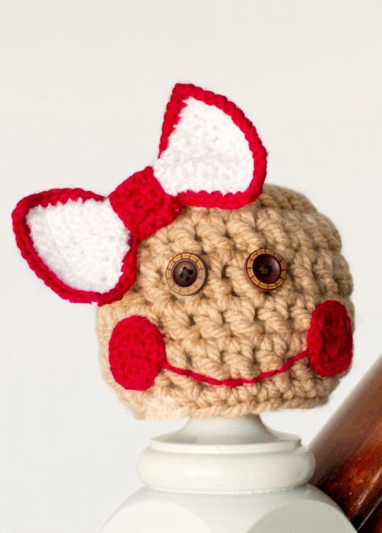 Crochet Baby Gingerbread Hat free pattern - Crochet Pattern for Christmas Beanie