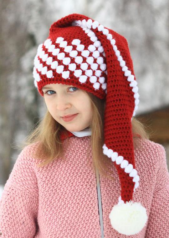 Crochet Christmas Santa Hat easy pattern - Crochet Pattern for Christmas Beanie
