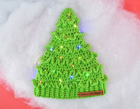 Crochet Christmas Tree Hat free pattern - Crochet Pattern for Christmas Beanie