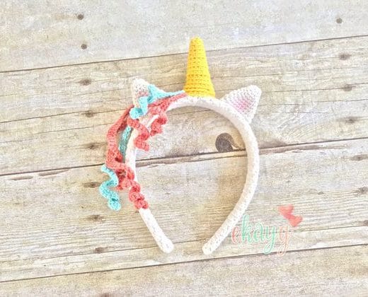 Crochet Unicorn Headband free pattern