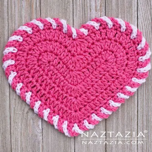 Crochet Light Heart Dishcloth free pattern