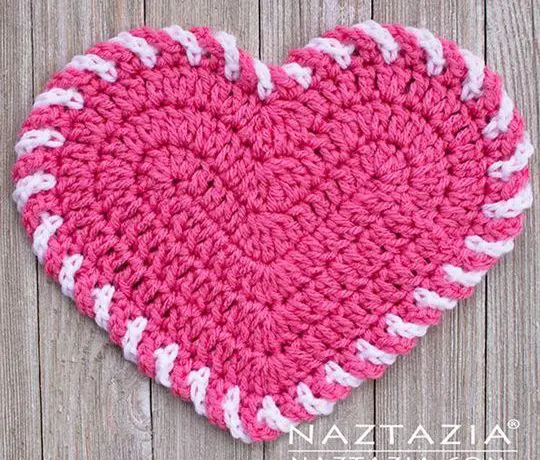Crochet Light Heart Dishcloth free pattern